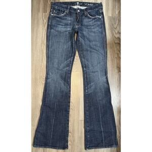 7 Seven For All Mankind A Pocket Flare Jeans Womens Size 28 Dark Wash USA Y2K